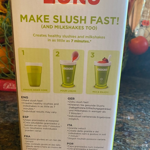 NIB NWT Personal Zoku Slush and Shake Maker-lime green - Picture 5 of 6